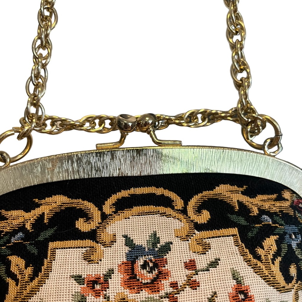 Vintage 60s Walborg mini floral tapestry evening bag - Picture 7 of 14